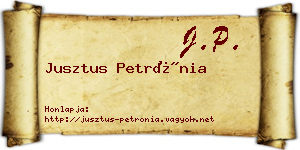Jusztus Petrónia névjegykártya